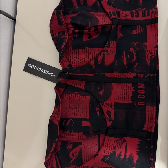 PrettyLittleThing Red and Black Graphic Bustier size USA 12 - Picture 3 of 10